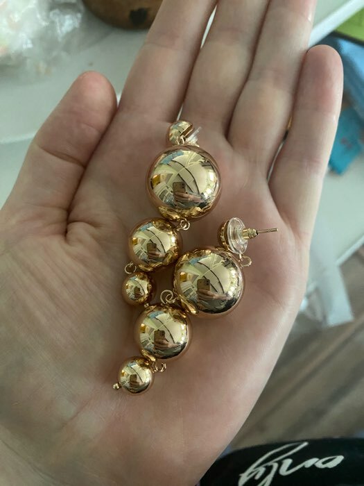 Фотография покупателя товара Серьги висячие «Лусон», цвет золото, 6,5 см