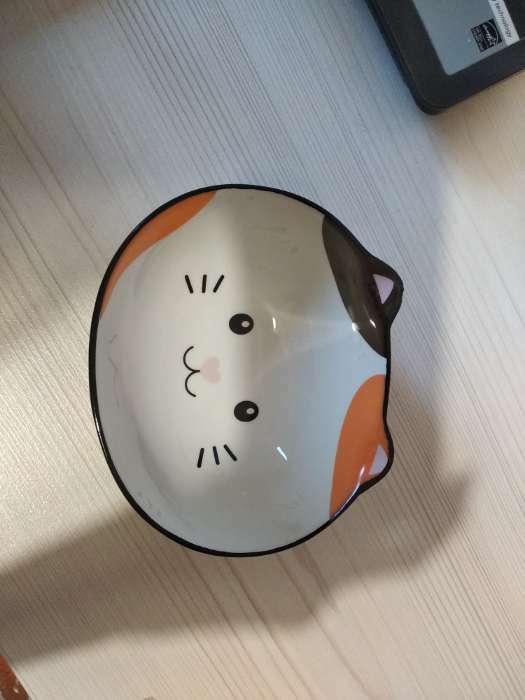 Фотография покупателя товара Глубокая тарелка керамическая «Котик», 13 х 11 х 5.5 см, 300 мл, цвет белый - Фото 2