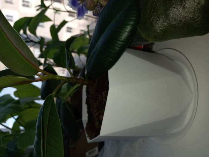 Фотография покупателя товара Горшок для цветов с поддоном «Призма», 1 л, цвет белый - Фото 1