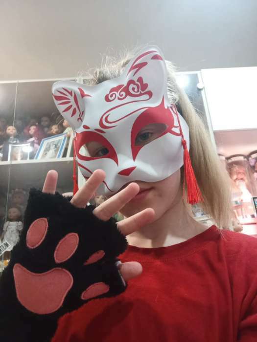 Фотография покупателя товара Карнавальная маска «Кицунэ», цвет красный - Фото 1