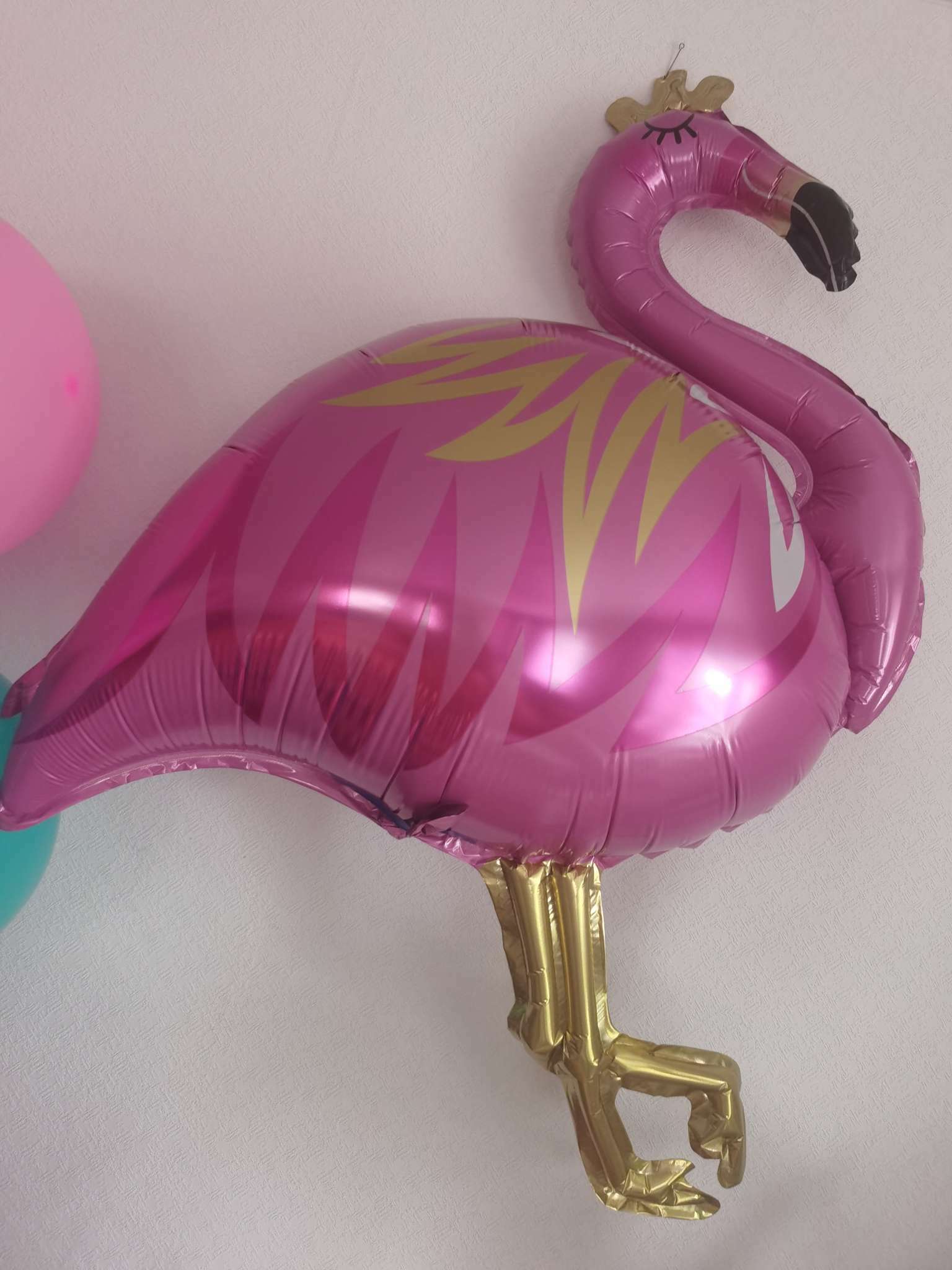 Фотография покупателя товара Воздушные шары фольгированные 32" «Фламинго с короной», цвет розовый - Фото 1