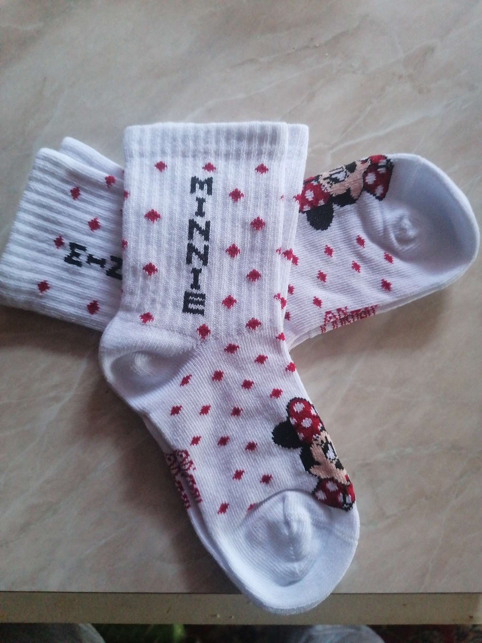 Фотография покупателя товара Набор носков "Minnie", Минни Маус 2 пары, цвет красный/белый, 14-16 см