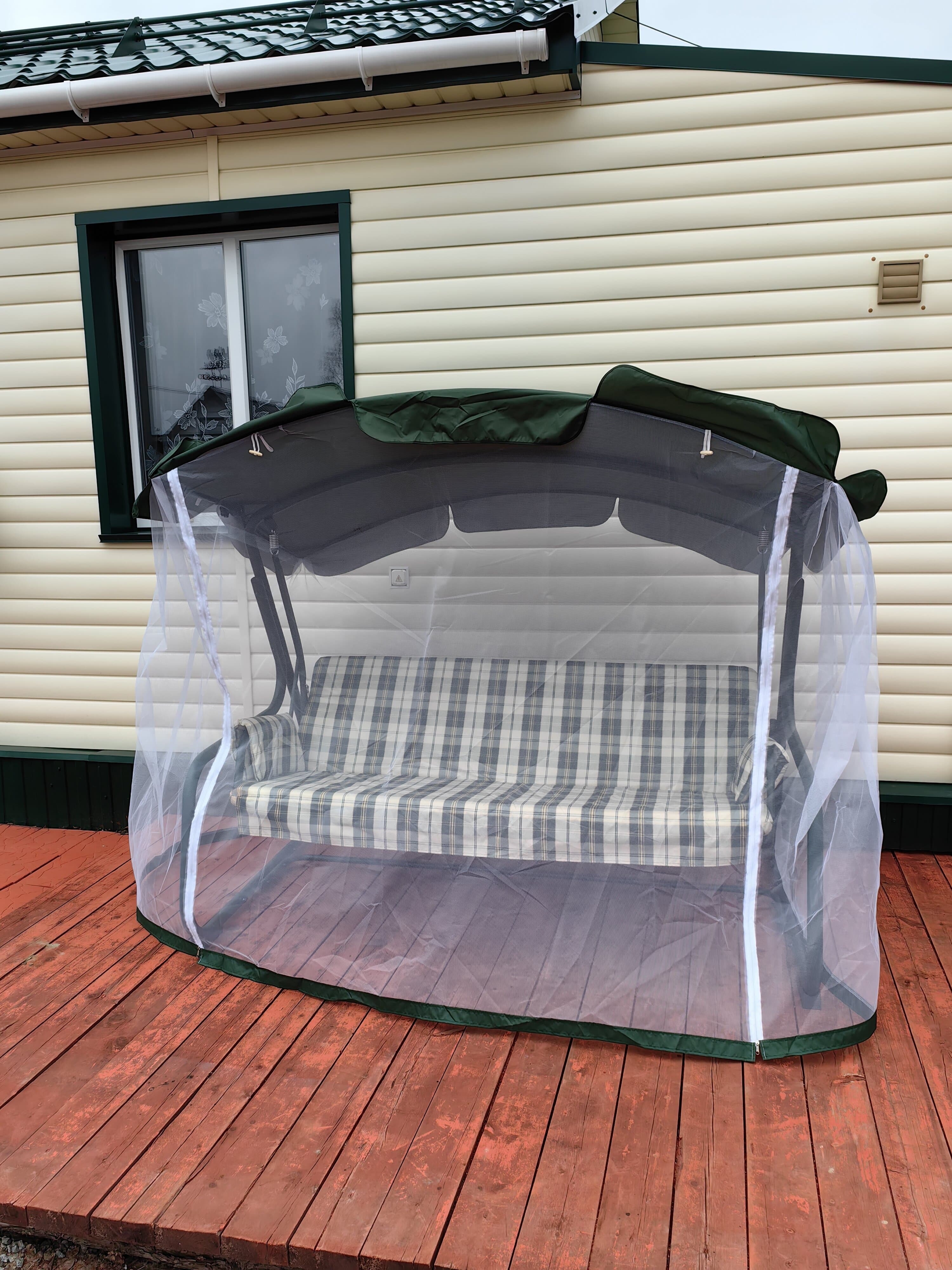 Фотография покупателя товара Качели садовые "Мадрид", 209 х 127 х 166 см, макс. нагрузка 220 кг, цвет зеленый - Фото 1