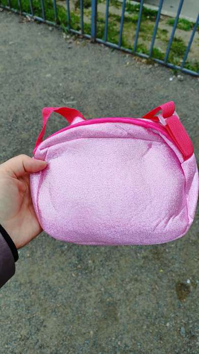 Фотография покупателя товара Сумка детская на молнии, длинный ремень, розовая - Фото 3