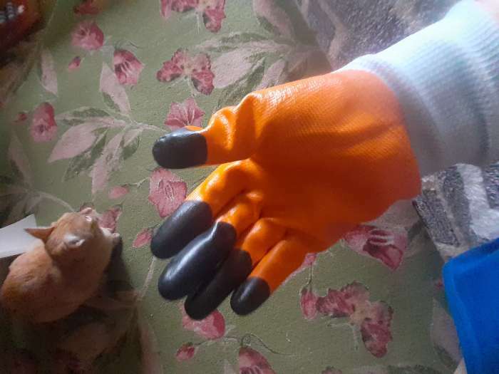 Фотография покупателя товара Перчатки нейлоновые, с тройным нитриловым обливом, размер 9, цвет МИКС, Greengo