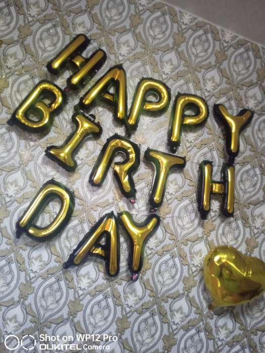 Фотография покупателя товара Шар фольгированный 16" «С Днём рождения», с чёрной обводкой - Фото 1