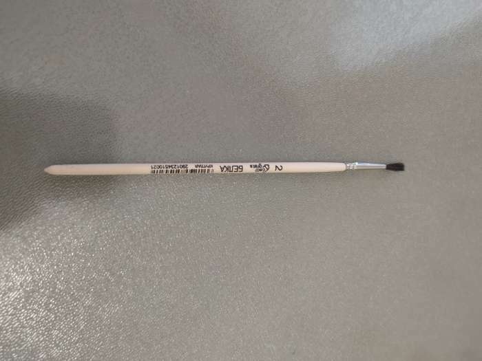 Фотография покупателя товара Кисть Белка круглая № 2 (диаметр обоймы 2 мм; длина волоса 12 мм), деревянная ручка, Calligrata - Фото 1
