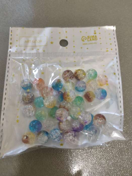 Фотография покупателя товара Бусины для творчества пластик "Битое стекло" набор 20 гр, d=1 см, МИКС - Фото 2