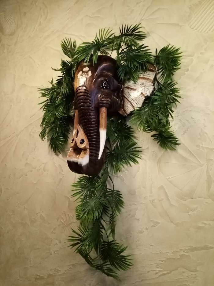 Фотография покупателя товара Сувенир дерево "Голова слона" 40 см - Фото 2
