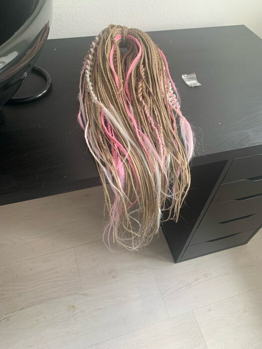 Фотография покупателя товара SIM-BRAIDS Канекалон однотонный, гофрированный, 65 см, 90 г, блонд(#613) - Фото 7