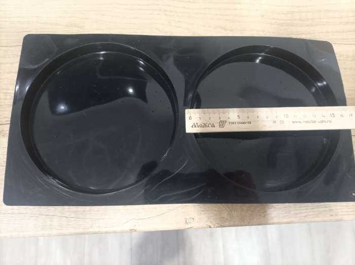 Фотография покупателя товара Форма для выпечки Доляна «Бискотто», силикон, 2 ячейки, 35×19,5×1,7 см, d=16 см, цвет чёрный - Фото 2