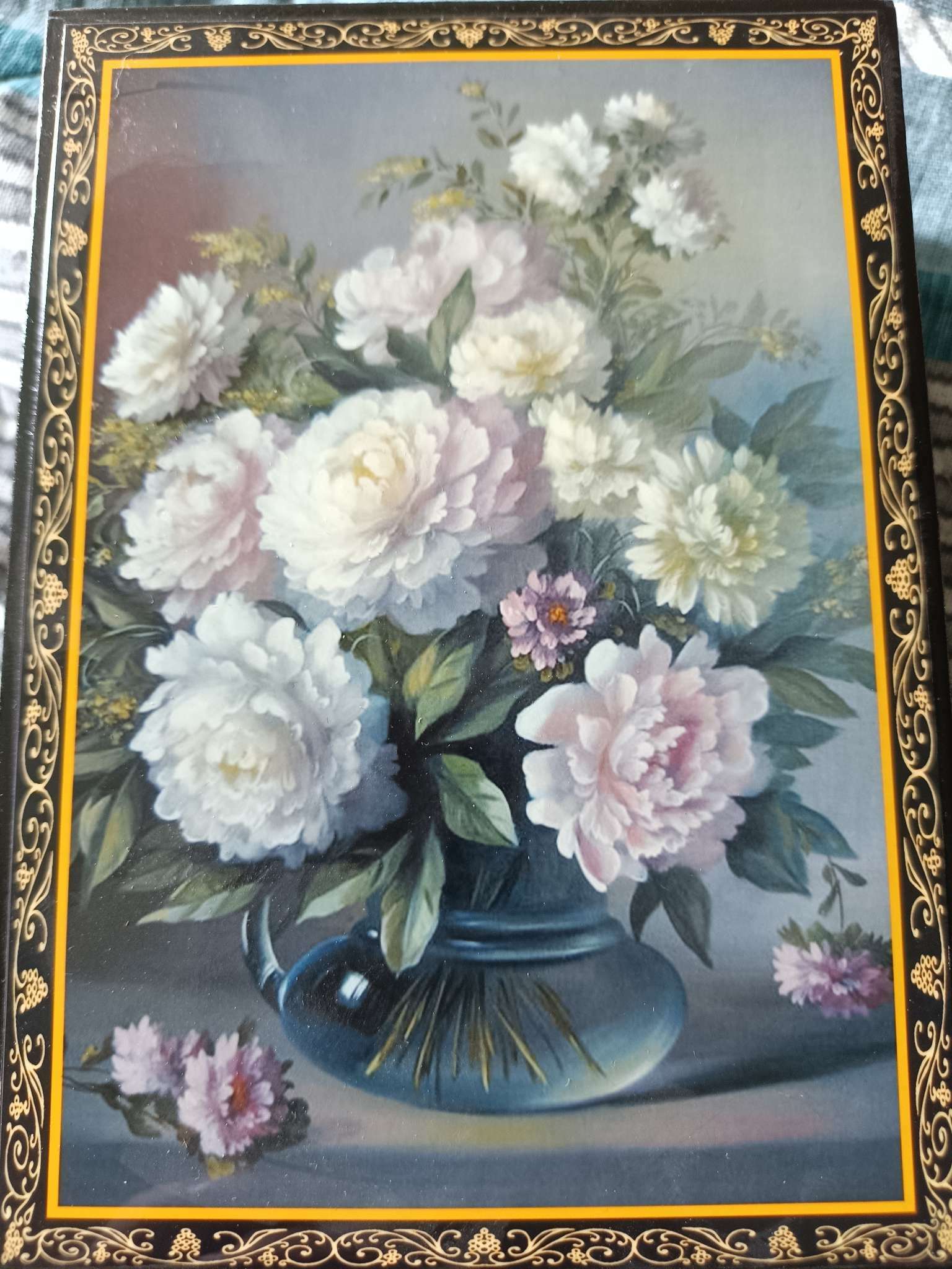 Фотография покупателя товара Шкатулка «Пионы в вазе», 10×14 см, лаковая миниатюра