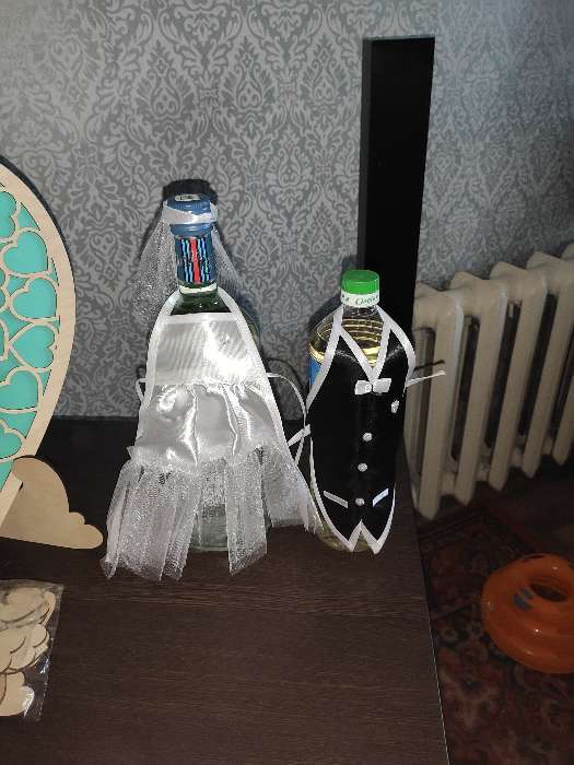 Фотография покупателя товара Украшение на шампанское "Свадебный вальс", айвори - Фото 1