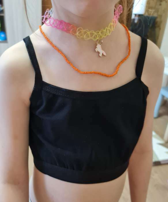 Фотография покупателя товара Топ для девочки, цвет черный, рост 122 см (32) - Фото 3