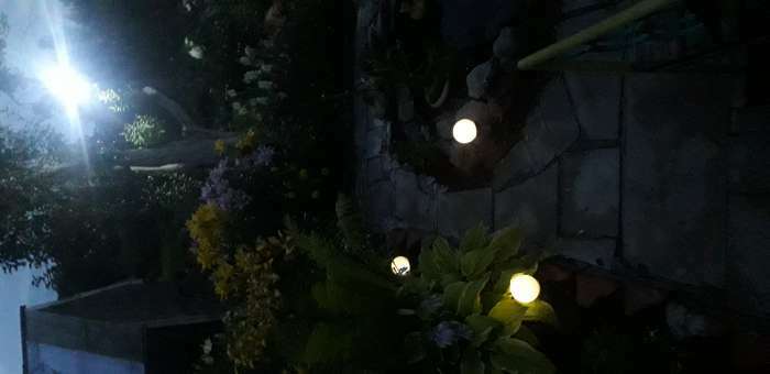 Фотография покупателя товара Садовый светильник на солнечной батарее «Малый шар», 10 × 32 × 10 см, 1 LED, свечение тёплое белое - Фото 7