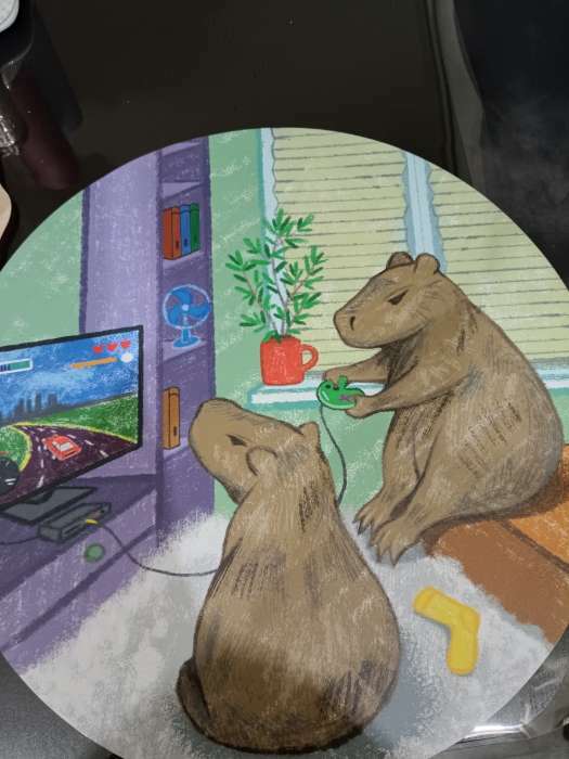 Фотография покупателя товара Салфетка сервировочная кухонная Доляна «Капибары геймеры», d=36 см, настольное покрытие - Фото 4