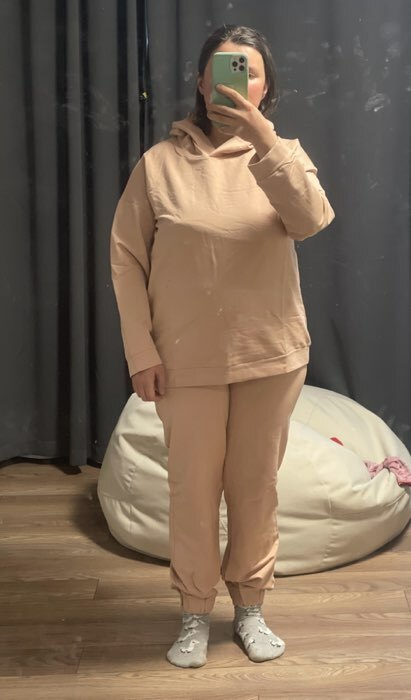 Фотография покупателя товара Костюм женский (худи, брюки) MINAKU: Casual Collection цвет песочный, размер 50 - Фото 2