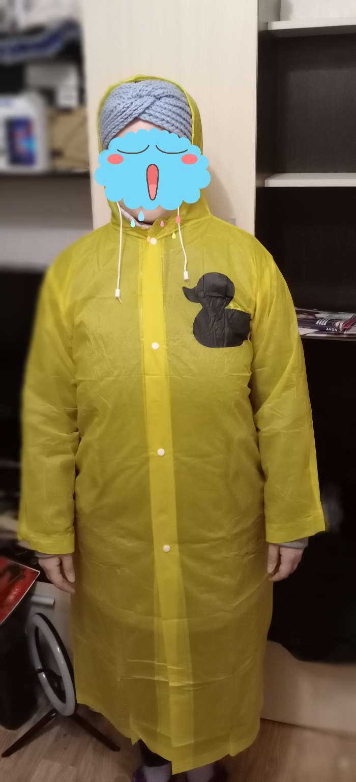 Фотография покупателя товара Дождевик взрослый плащ «Зря - зря», размер 42-48, 60 х 110 см, цвет жёлтый