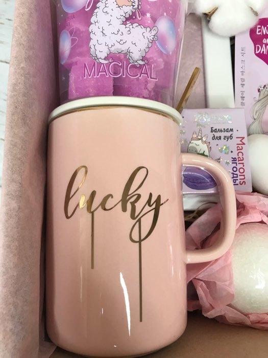 Фотография покупателя товара Кружка с крышкой и ложкой «Анабель», 400 мл, керамика, рисунок МИКС - Фото 2