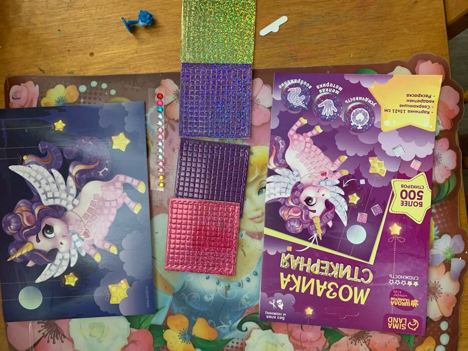 Фотография покупателя товара Аппликация стикерами «Волшебный единорог», EVA стикеры, набор для творчества, стикерная мозаика - Фото 2