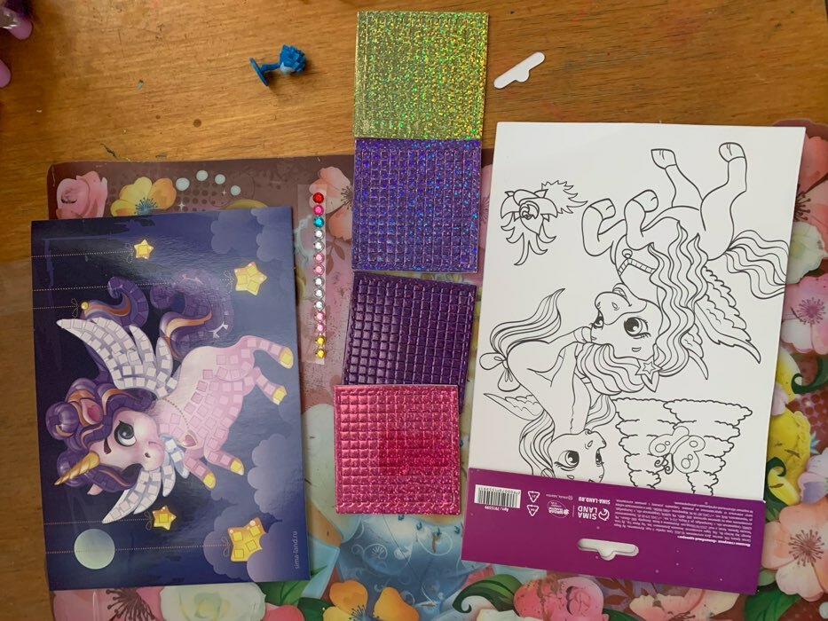 Фотография покупателя товара Аппликация стикерами «Волшебный единорог», EVA стикеры, набор для творчества, стикерная мозаика - Фото 1