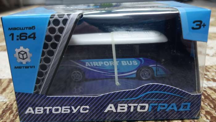 Фотография покупателя товара Автобус металлический «Междугородний», масштаб 1:64, цвет синий - Фото 3