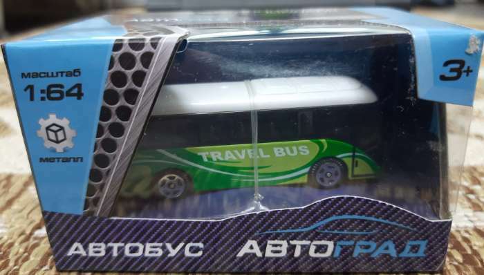 Фотография покупателя товара Автобус металлический «Междугородний», масштаб 1:64, цвет синий - Фото 1