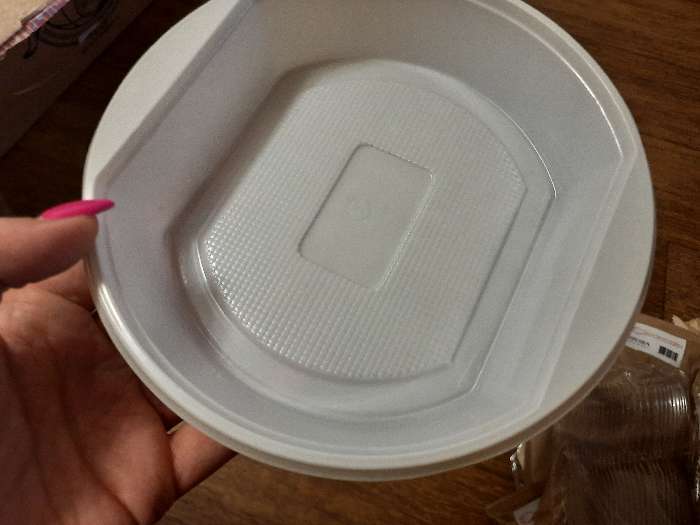 Фотография покупателя товара Тарелка пластиковая одноразовая суповая, 600 мл, цвет белый - Фото 3