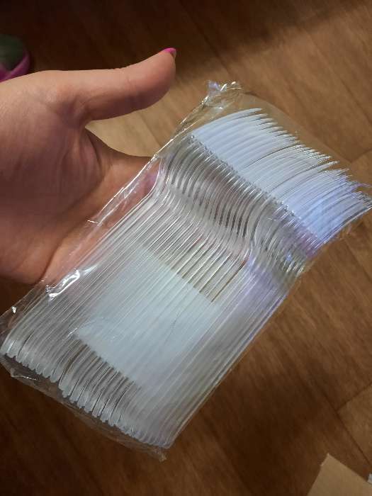 Фотография покупателя товара Вилка пластиковая одноразовая «Премиум», 18 см, цвет прозрачный - Фото 9