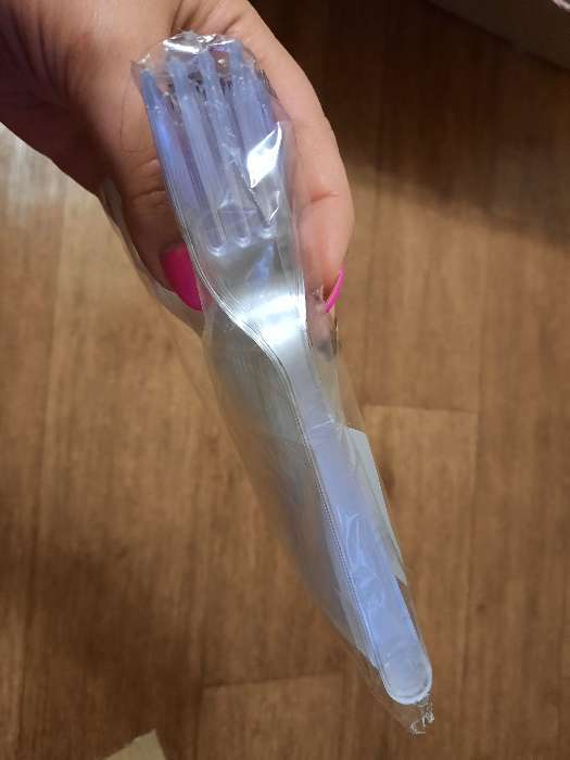 Фотография покупателя товара Вилка пластиковая одноразовая «Премиум», 18 см, цвет прозрачный - Фото 8