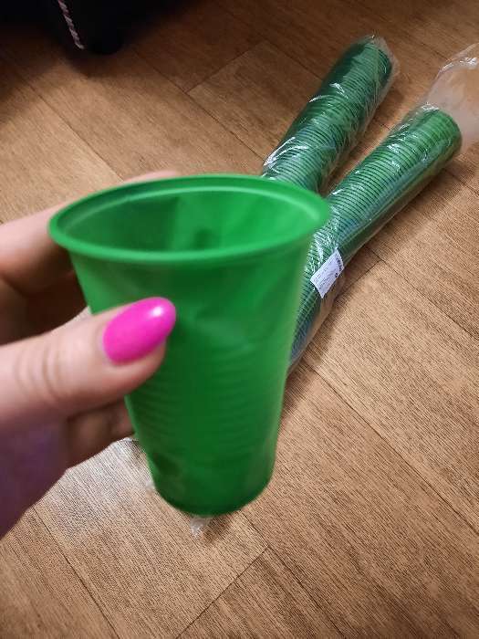Фотография покупателя товара Стакан одноразовый пластиковый «Стандарт», 200 мл, цвет зелёный - Фото 16
