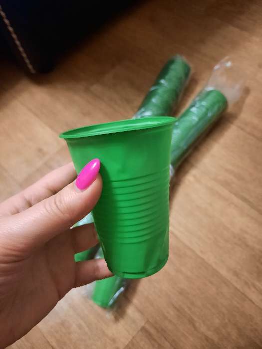 Фотография покупателя товара Стакан одноразовый пластиковый «Стандарт», 200 мл, цвет зелёный - Фото 13