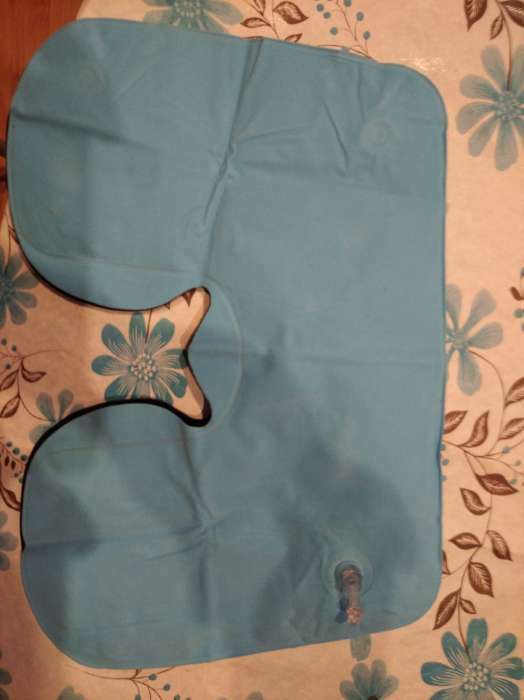 Фотография покупателя товара Подушка для шеи дорожная, надувная, 42 × 27 см, цвет синий