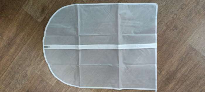 Фотография покупателя товара Чехол для одежды Доляна, плотный, 60×100 см, цвет белый, прозрачный - Фото 6