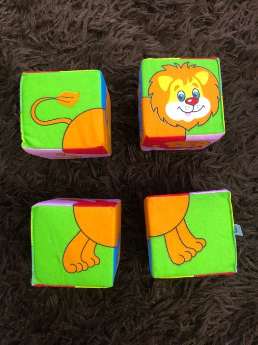 Фотография покупателя товара Набор развивающих мягких кубиков «Собери картинку. Животные 2»