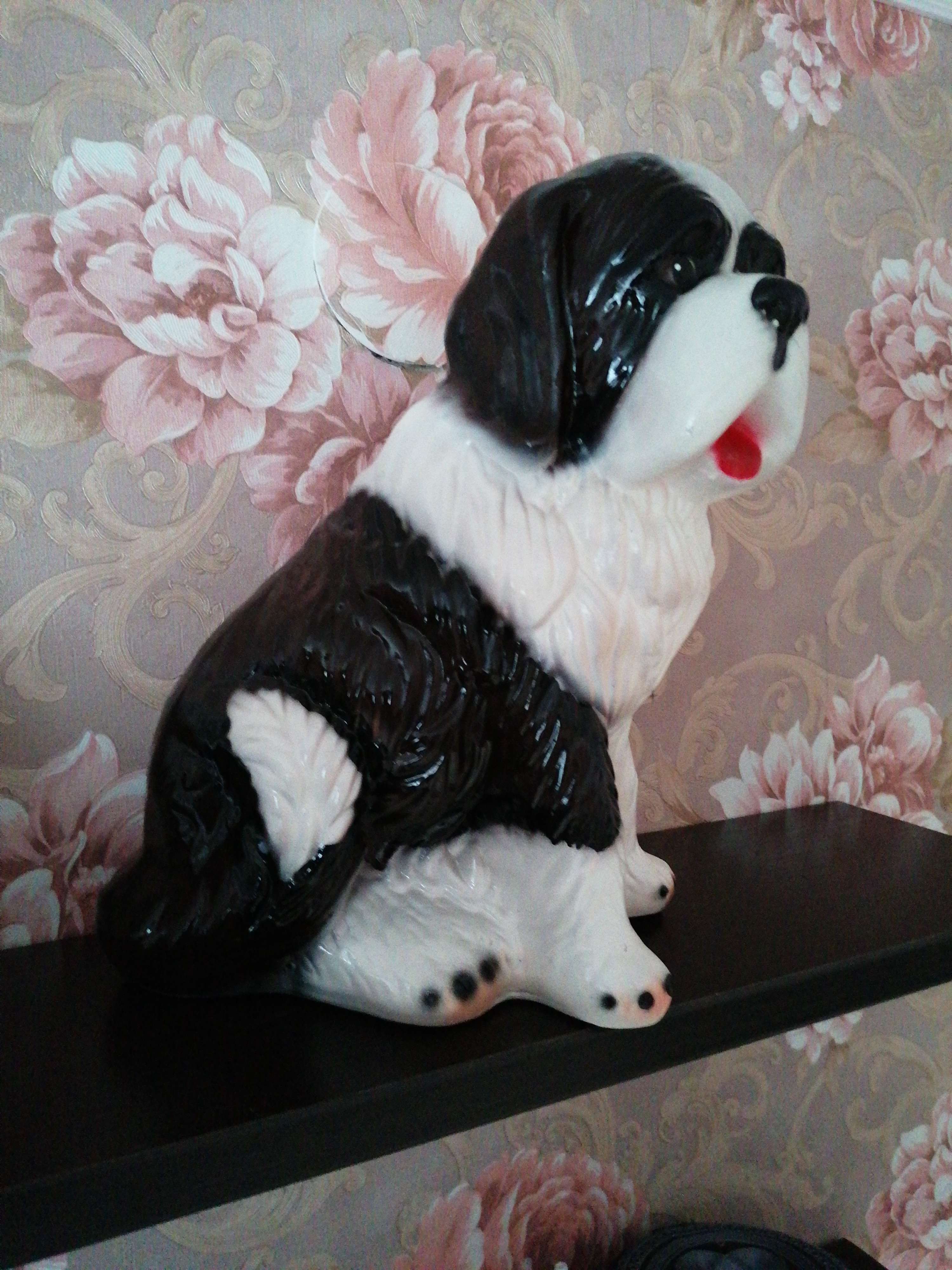 Фотография покупателя товара Копилка "Собака Бетховен", бело-коричневая, керамика, 33 см - Фото 2