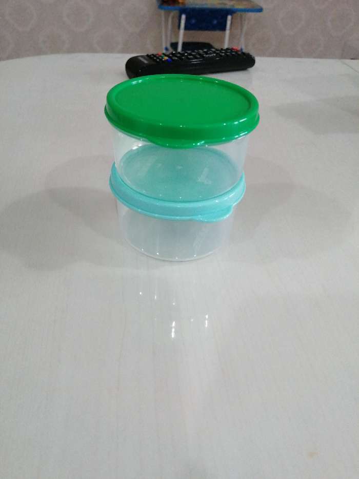 Фотография покупателя товара Контейнер круглый Доляна, пищевой, 150 мл, цвет зелёный