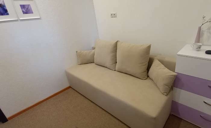 Фотография покупателя товара Прямой диван «Бёрн», механизм еврокнижка, велюр, цвет бежевый