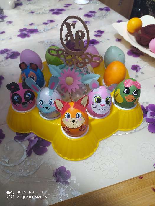 Фотография покупателя товара Наклейки для декорирования яиц «Милые животные» - Фото 2