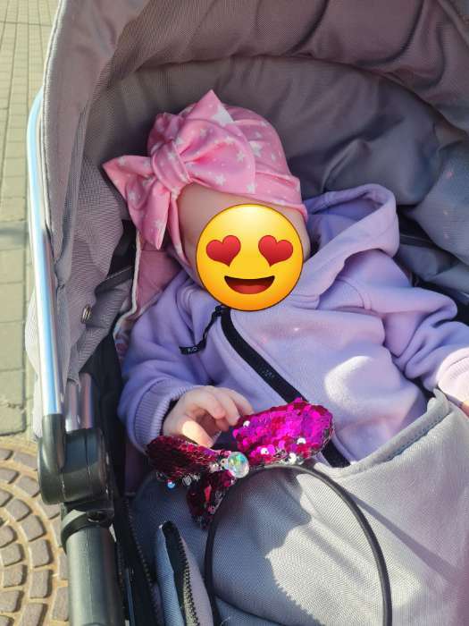 Фотография покупателя товара Шапка для девочки «Крошка Я. Звёздочки», размер 48, розовая - Фото 1