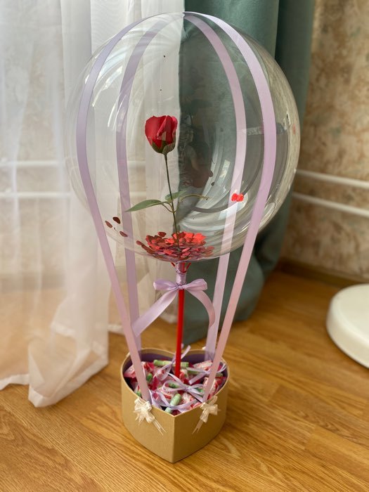 Фотография покупателя товара Шар полимерный 20" «Сфера», малые сердца, фольга, цвет красный, 1 шт.