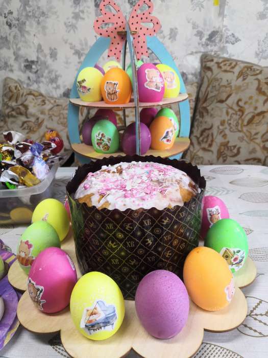 Фотография покупателя товара Красители пищевые для яиц "Пасх. набор "ДУЭТ бирюзово-фиолетовый", 2,6г