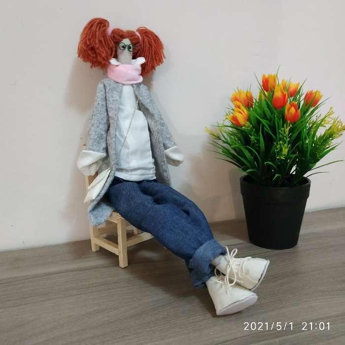Фотография покупателя товара Интерьерная кукла «Бритни», набор для шитья, 18.9 × 22.5 × 2.5 см - Фото 6