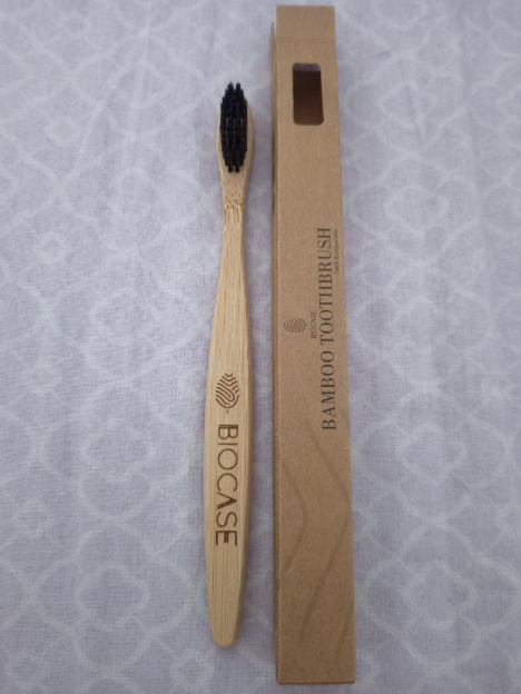 Фотография покупателя товара Бамбуковая зубная щётка Biocase, для взрослых, чёрная - Фото 10