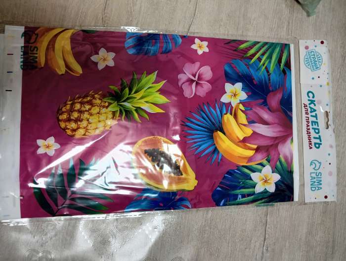 Фотография покупателя товара Скатерть одноразовая «Тропики», aloha, 137 × 180 см, розовая - Фото 1