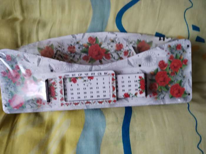 Фотография покупателя товара Органайзер для канцелярских предметов "Лёгкий цветочный", с вечным календарём