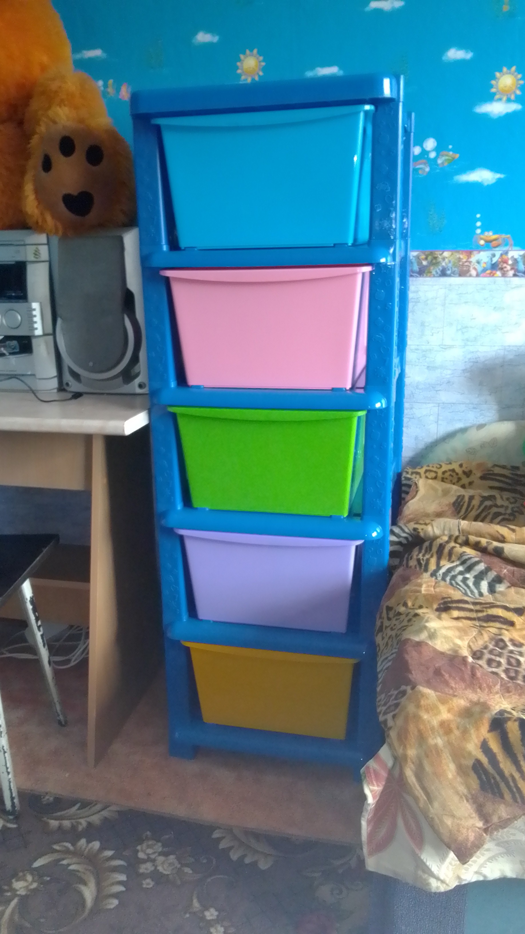 Фотография покупателя товара Комод детский №18, 5 секций, цвет синий - Фото 2