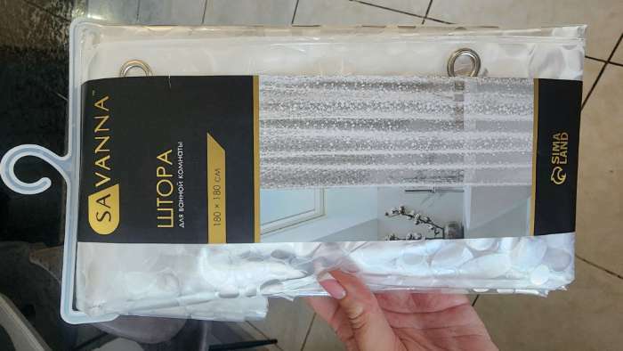Фотография покупателя товара Штора для ванной SAVANNA «Галька», 180×180 см, PEVA, цвет белый - Фото 1