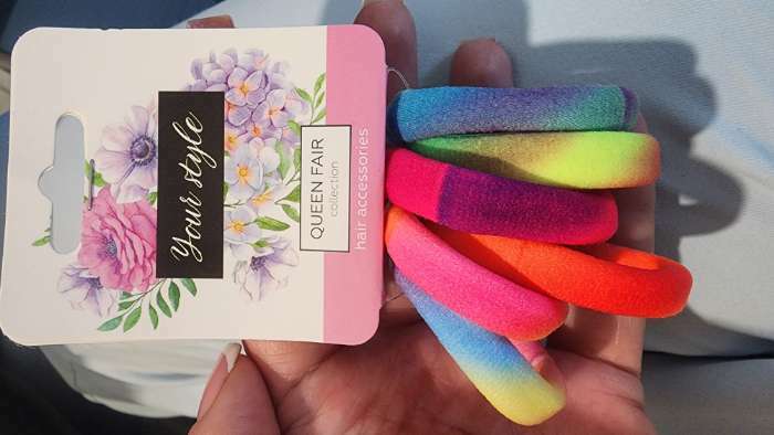 Фотография покупателя товара Резинки для волос «Пятнистый орнамент», набор 6 шт., радуга