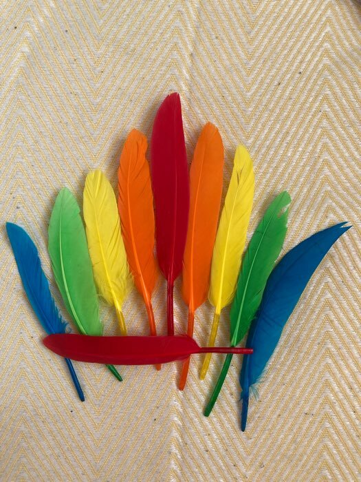 Фотография покупателя товара Набор перьев для декора 10 шт., размер 1 шт: 15 × 1,5 см, цвета МИКС - Фото 2